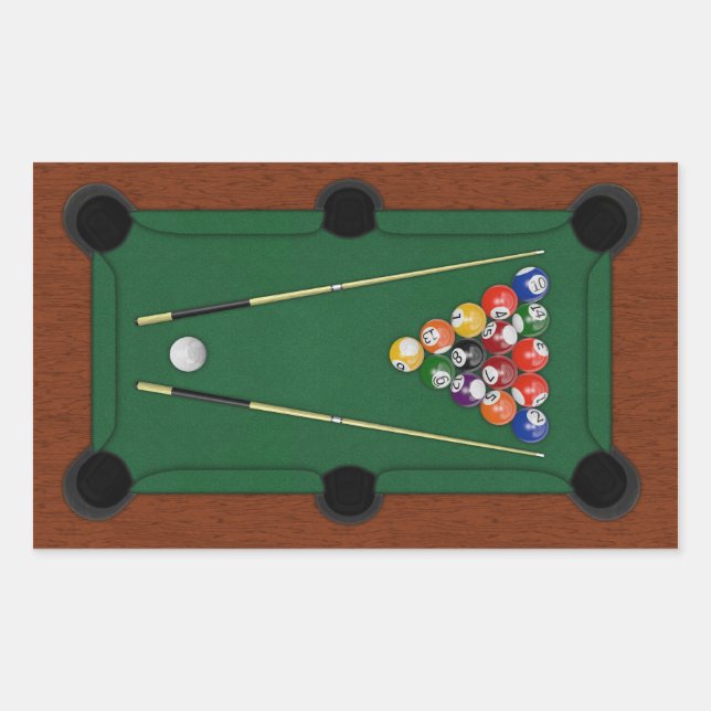 Billiards Rektangulärt Klistermärke (Framsida)