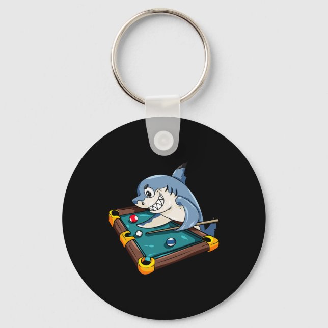 Billiards Shark Bassäng Snooker Player Gift Nyckelring (Framsida)