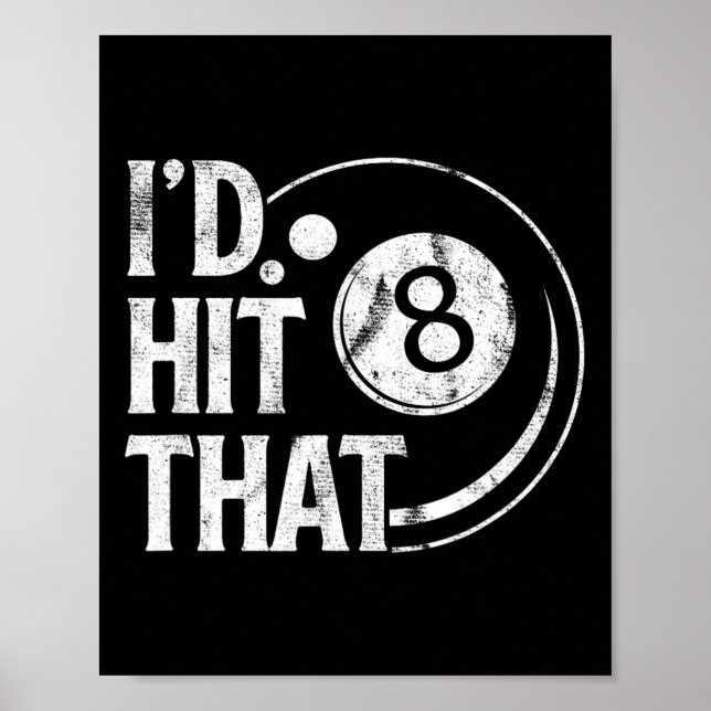 Billiards Slå att åtta Boll Bassäng spelar Poster (Framsidan)