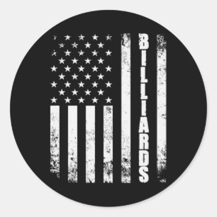 Billiards Snooker American Flagga USA Usa Games Sp Runt Klistermärke