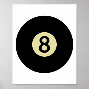 Billiards Snooker Bassäng Ll nummer 8 miljardspela Poster