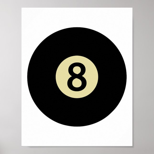 Billiards Snooker Bassäng Ll nummer 8 miljardspela Poster (Framsidan)