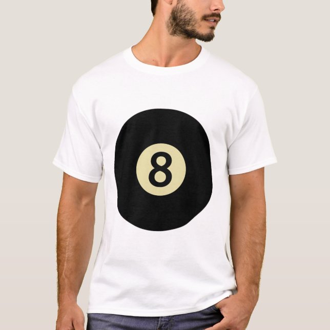 Billiards Snooker Bassäng Ll nummer 8 miljardspela T Shirt (Framsida)