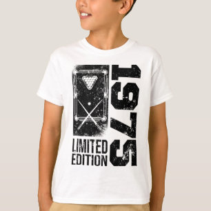 Billiards Snooker-gamer Vintage 1975 Birthday Bass T Shirt