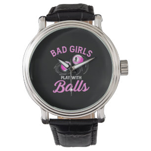 Billiards Snooker Girls leker med Billiard Bollar Armbandsur