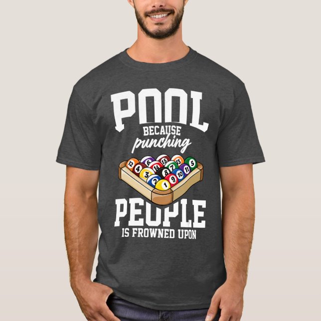 Billiards Snooker Pool Game Spelare Sport Tävling T Shirt (Framsida)