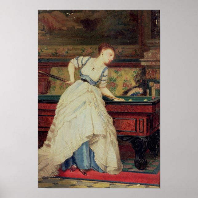 Billiards spel, 1800-talet poster (Framsidan)