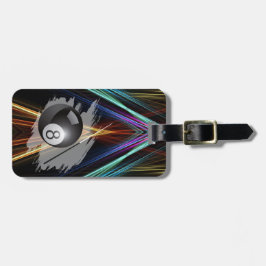 Billiards Sport ball and cue Personalize with Name Bagagebricka