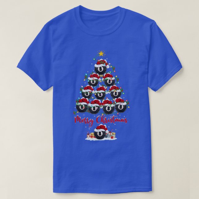 Billiards Sports Matching Santa Billiards Christma T Shirt (Design framsida)