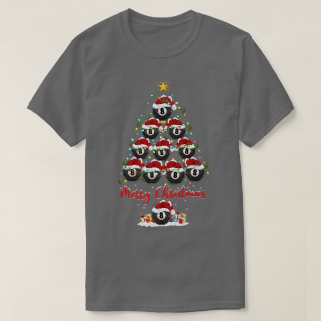 Billiards Sports Matching Santa Billiards Christma T Shirt (Design framsida)