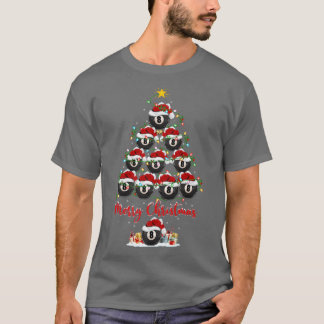 Billiards Sports Matching Santa Billiards Christma T Shirt