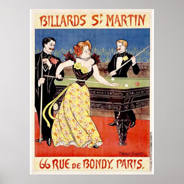 Billiards St. Martins, Paris Poster (Framsidan)