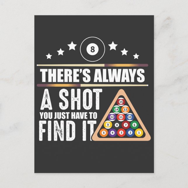 Billiards Team Bassäng Player Gift för Snooker Flä Vykort (Framsida)