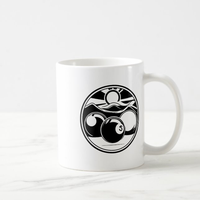 Billiards Teckning Bassäng Player Kaffemugg (Höger)