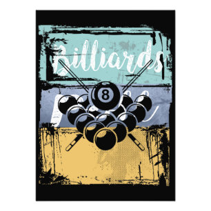 Billiards Tee - Vintage Retro Bassäng Fototryck