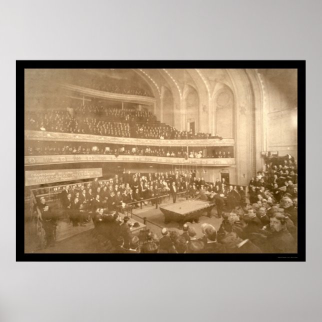 Billiards Tournament Photo 1908 Poster (Framsidan)