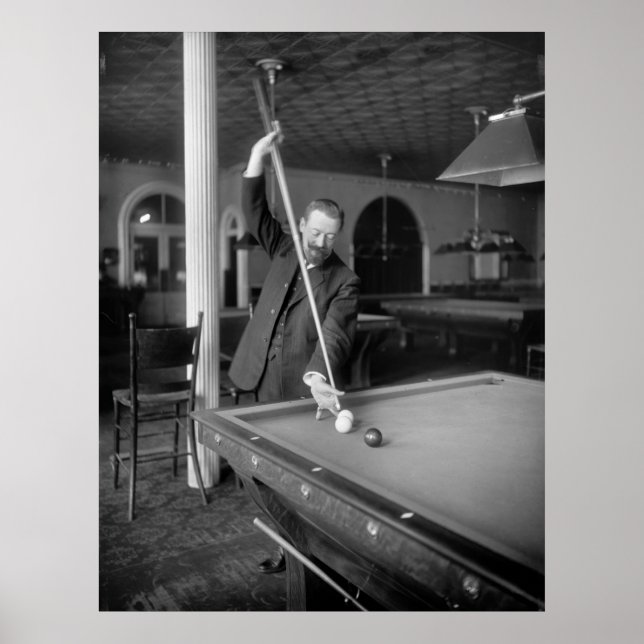 Billiards Trick Shot, tidigt 1900-talet Poster (Framsidan)