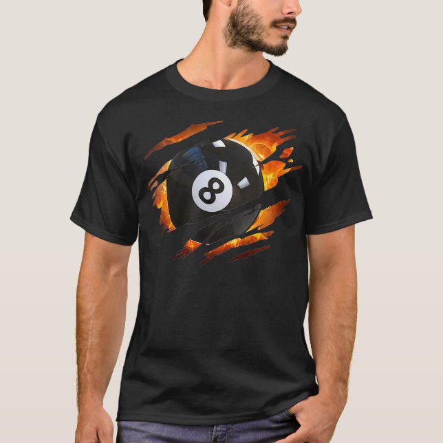 Billiards Tshirts Manar 8 Boll Bassäng Tshirts Bas (Framsida)