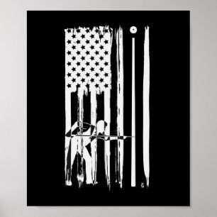Billiards USA flagga Cue Sports Billiard Bassäng Poster