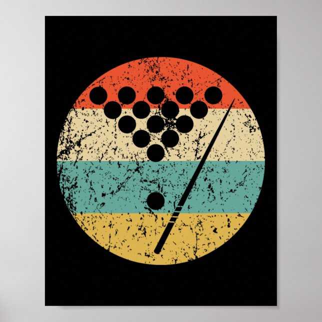 Billiards Vintage Retro Bassäng 1 Poster (Framsidan)