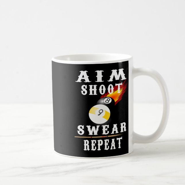 Billiards Vintage Retro Bassäng Kaffemugg (Höger)