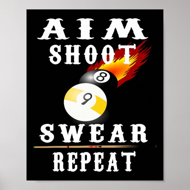 Billiards Vintage Retro Bassäng Poster (Framsidan)