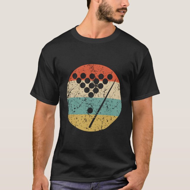 Billiards Vintage Retro Bassäng T Shirt (Framsida)