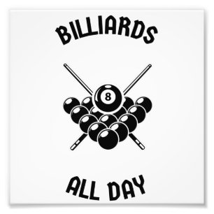 Billiardspel hela dagen fototryck