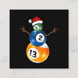 Billiardspel jul Snögubbe med Bassäng Bord Bolla Fyrkantigt Visitkort