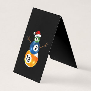 Billiardspel jul Snögubbe med Bassäng Bord Bolla Visitkort
