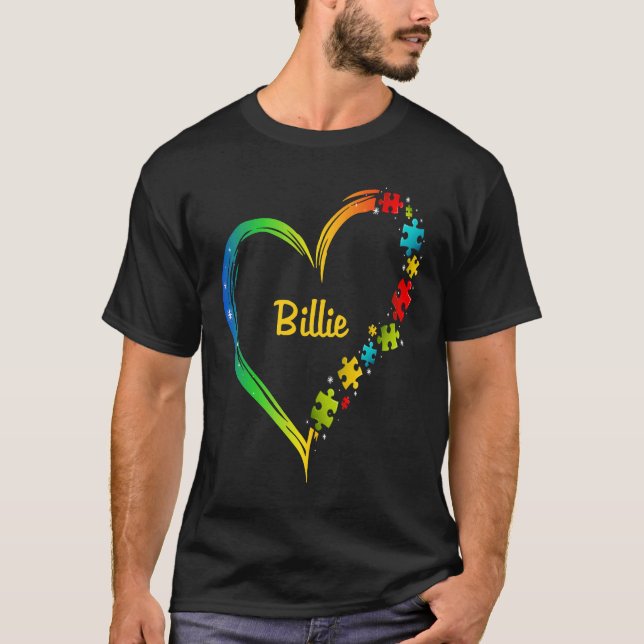 Billie autism awareness heart puzzle idea 2020 t shirt (Framsida)