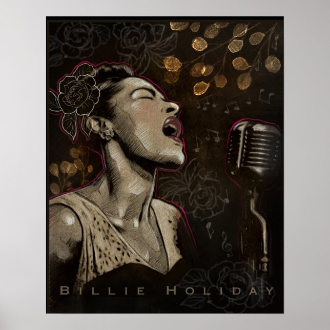Billie Helgdag Jazz Singer Poster (Framsidan)