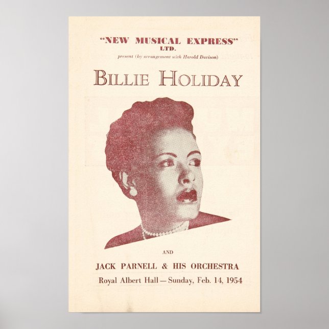Billie Helgdag Vintage Flyer Poster (Framsidan)