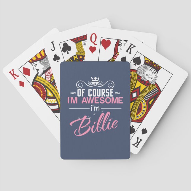 Billie, jag är Fantastisk och Billie Namn Casinokort (Baksidan)