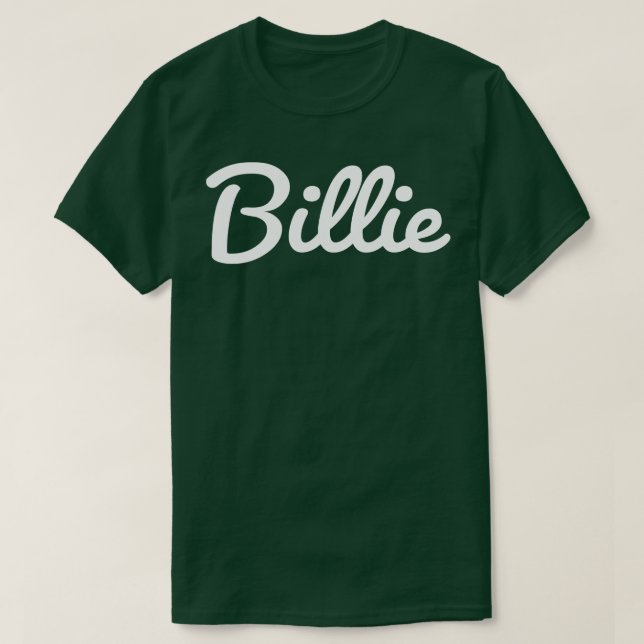 Billie Typography White Cursive Script T Shirt (Design framsida)