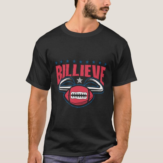 Billieve Bills Ny Buffalo Football Fläkt T Shirt (Framsida)