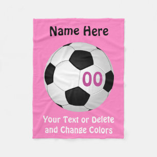 Billig fotbollfilt med DIN FÄRGER och TEXT Fleecefilt