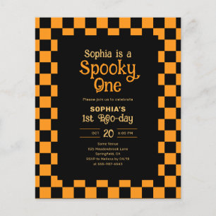 Billig Retro Kuslig Ett Halloween Födelsedag Flygblad