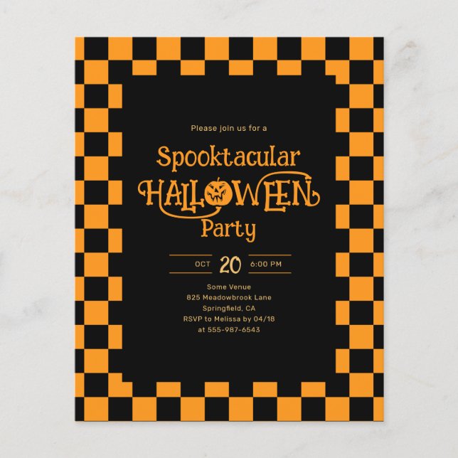 Billig Retro Spooktacular Halloweenfest Flygblad (Framsidan)