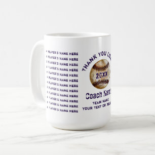 Billiga Baseball Coach-gåvor, Din Text, Dina Färge Kaffemugg