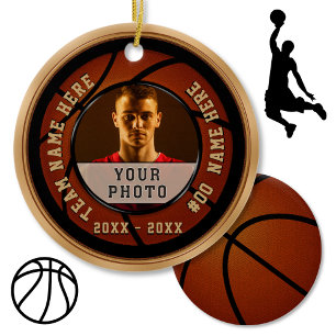 Billiga Basketpresentidéer, Din FOTO och TEXT Julgransprydnad Keramik