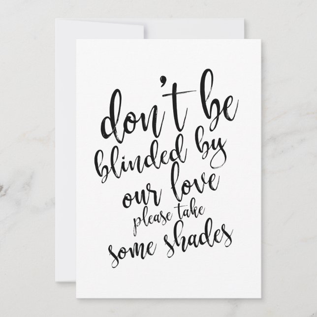 Billiga bröllakssolglasögon favoriter skylt inbjudningar (Framsida)