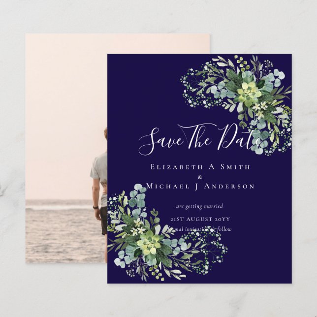 BILLIGA Foto Rädda Datum Eukalyptusblad Grönt (Fram/baksida)