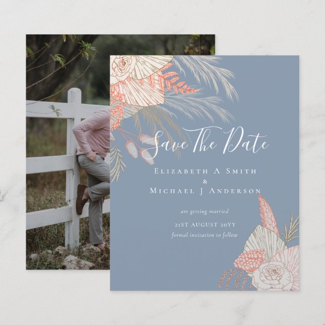 BILLIGA Foto Spara datum PAMPAS GRÄS Terrakotta (Fram/baksida)