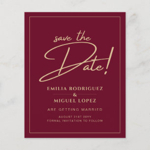 Billigaste BUDGET GULD TEXT Moderna Save The Dates Flygblad