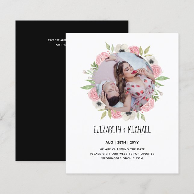 Billigaste FOTO Ändra datum Blommonskrän (Fram/baksida)