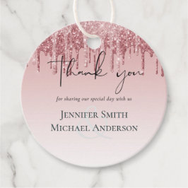 BILLIGASTE Rosa Guld Rosa Glitter Bröllop Gåvor Etiketter