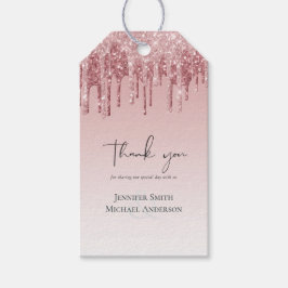 BILLIGASTE Rosa Guld Rosa Glitter Bröllop Presentetikett