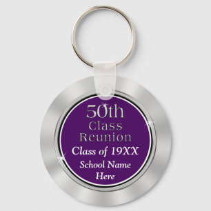 Billigt 50th Class Reunion Gift, din text och Fär Nyckelring