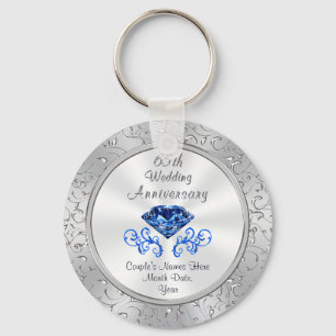 Billigt 65e Bröllop-årsdagen Party favors Nyckelring